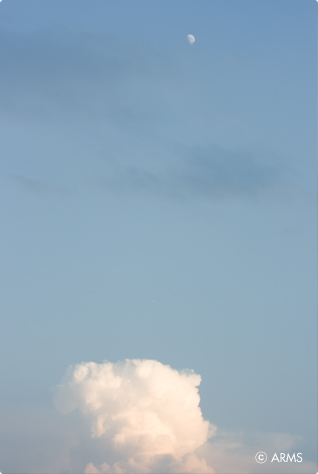 夏雲と月